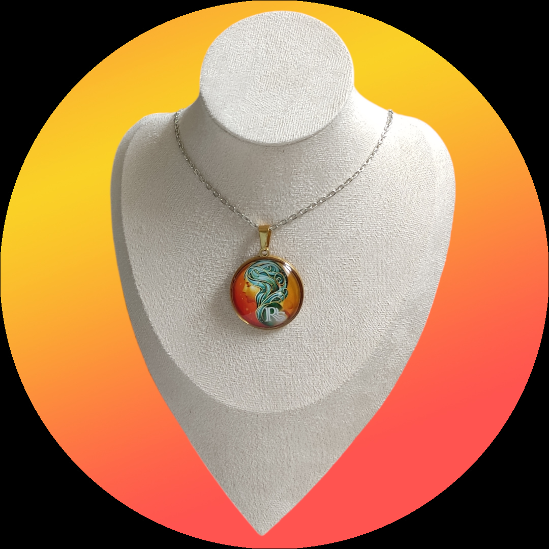 Pendentif doré grand La rose des sables